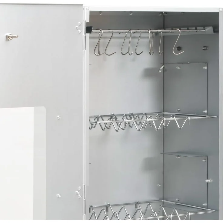 vidaXL Räucherofen mit Kaltrauchgenerator, Verzinkter Stahl, 44,5 x 29 x 110 cm, 20.06 kg, mit Glasfenster – Bild 7