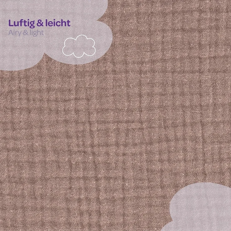 Babydecke aus Musselin kastanie, Größe 75 x 100 cm – Bild 5
