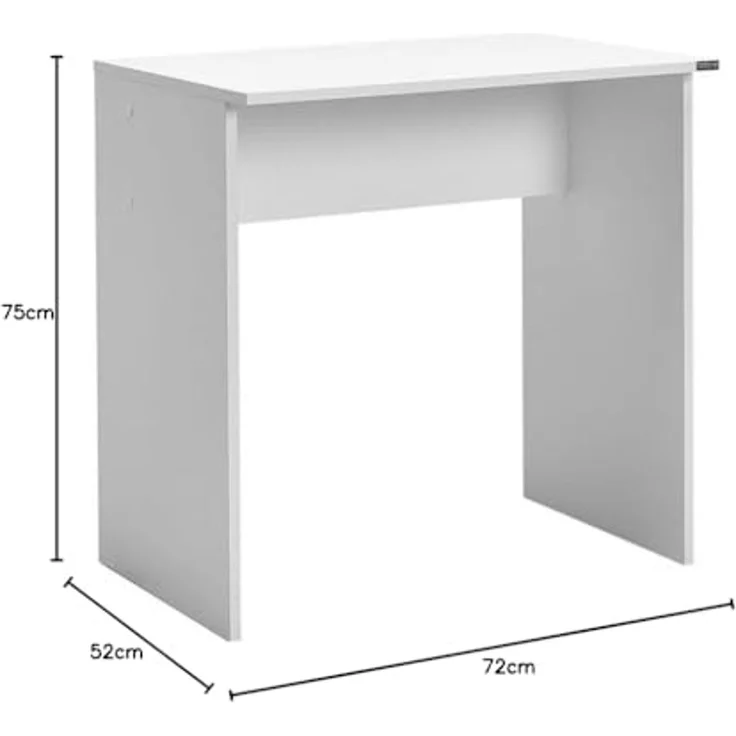 Modern Study Desk, White, 72 x 75 x 52 cm | 100% Melamine Coated Particle Board, 16 mm Thickness | Stylish & Functional for Home Office & Study – Bild 2