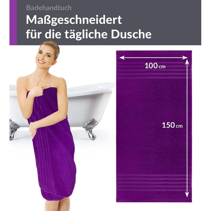 Lashuma Badetuch - XXL Handtuch London, Frottee (1-St), großes Badehandtuch - Duschtuch 100x150 cm für Damen & Herren – Bild 2