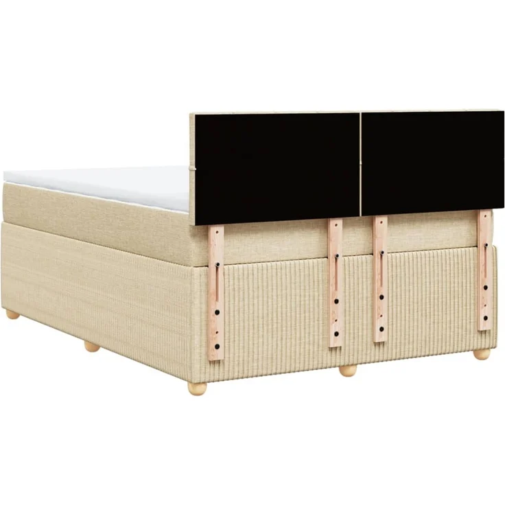 vidaXL Boxspringbett mit Matratze Creme 140x200 cm Stoff 3289784 – Bild 8