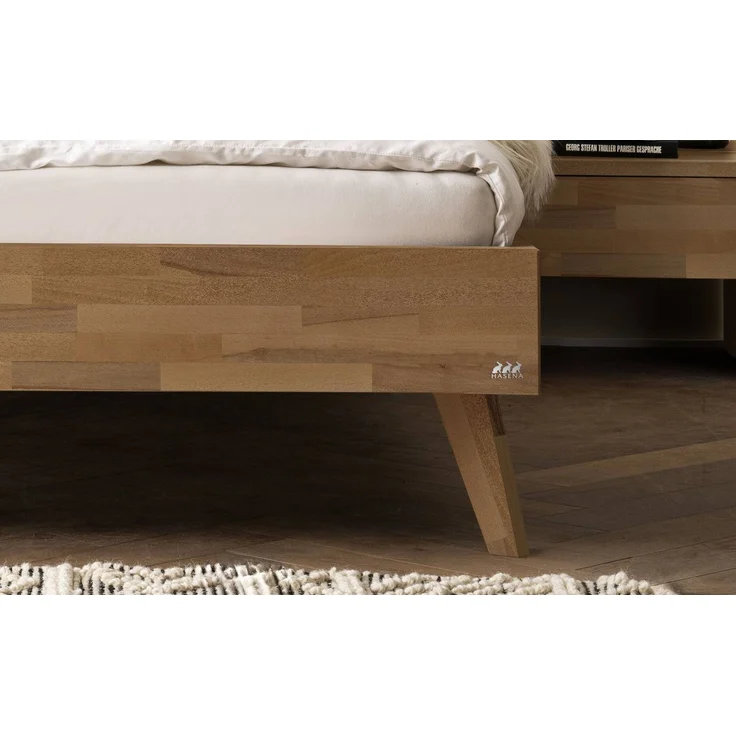 Hasena Bett Iseo Kernbuche massiv ohne Kopfteil 180x200 cm, Fußhöhe 20 cm – Bergamo – Bild 3