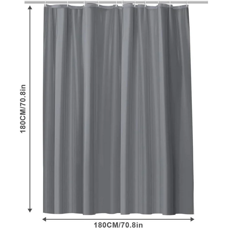 Duschvorhang Anti-schimmel Wasserdicht Schnelltrocknend 180x180 cm Grau – Bild 2