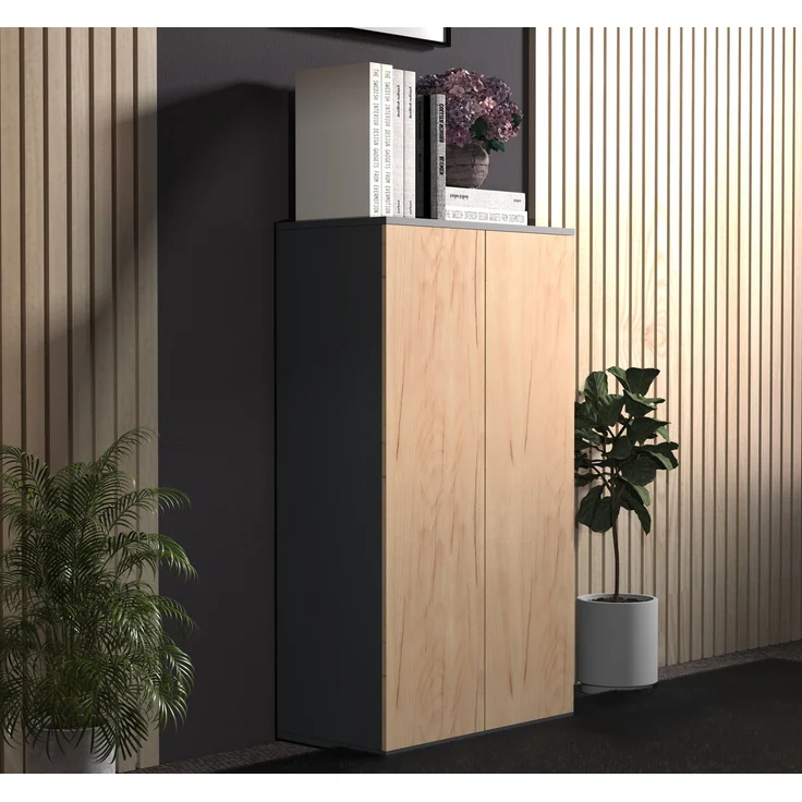 VCM Kommode & Sideboard Dalosa 918324 Anthrazit / Honig-Eiche H. 108 x B. 60 x T. 32 cm – Bild 5
