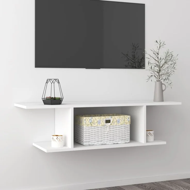TV-Wandschrank, TV Hängeboard Hängeschrank Weiß 103x30x26,5 cm – Bild 1