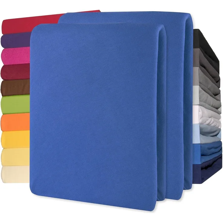 CelinaTex Jersey Spannbettlaken Lucina 90x200-100x200 cm royal blau 100% Baumwolle gekämmt bis 26cm Matratzenhöhe Spannbettbezug, Leintuch, Bettlaken, elastisch, Strech, Oeko-Tex
