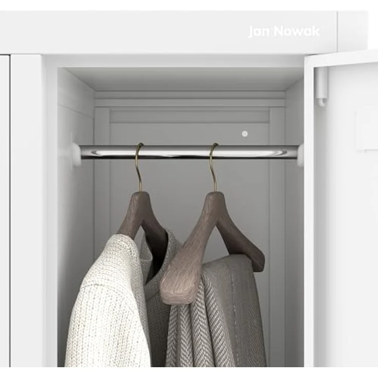 Jan Nowak Spind Metall Schliessfachschrank 4 Fächer Metallschrank abschliessbar 172 x 56 x 45 cm Sozialschrank mit Belueftung Kleiderstange Personalspind – Bild 9