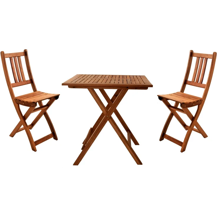Balkonmöbel Set 3tlg Akazie Klapptisch 60 x 60 cm BLOOM 68394685 – Bild 1