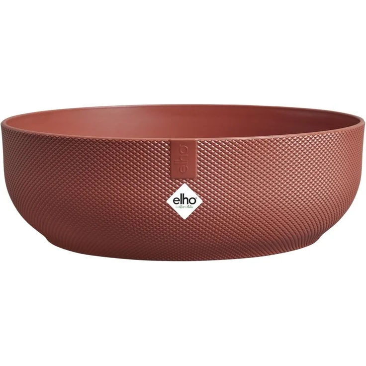 elho Jazz Bowl 28cm Blumentopf - Tuscan Red | Ø 27.5 x H 9 cm | Für den Innenbereich geeignet | 100% recycelter Kunststoff