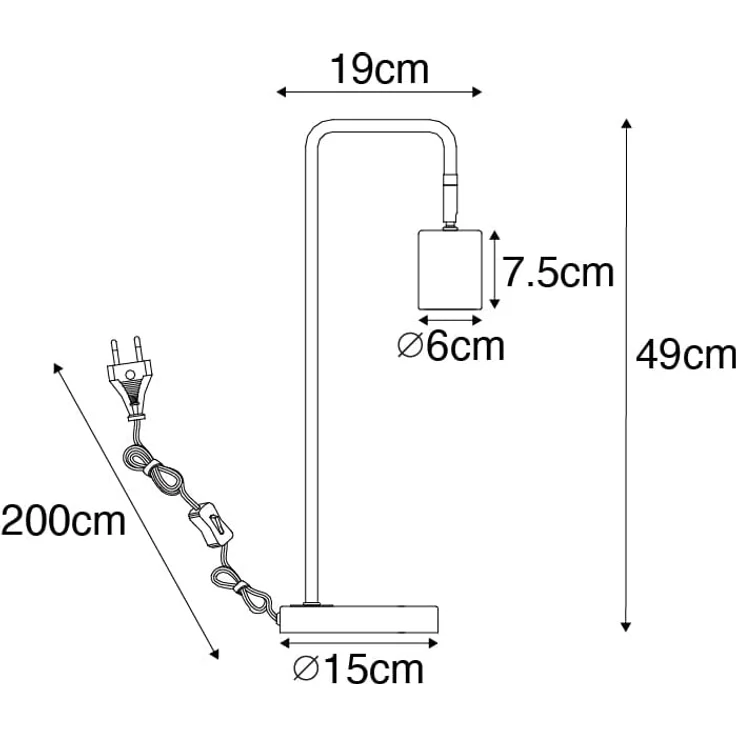 Qazqa Tischleuchte Java, ohne Leuchtmittel, GU10, Gold/Messing, Modern, Stahl, 1-flammig – Bild 4