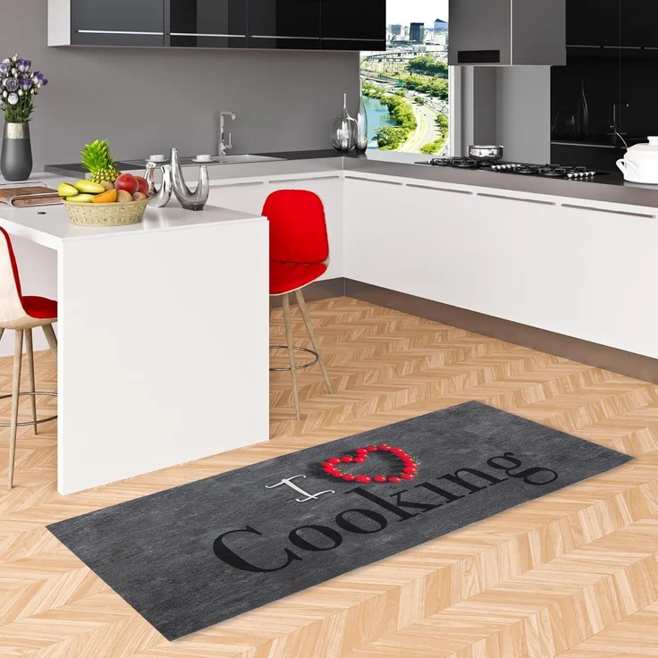 Pergamon Küchenläufer Küchenläufer Teppich Trendy I Love Cooking, Rechteckig, Höhe: 5 mm – Bild 1