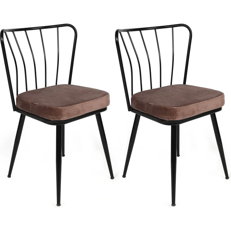 Skye Decor 'Yıldız-947 V2' Stuhlset (2-teilig), Hellbraun / Schwarz, 43 x 82 x 42 cm – Bild 1