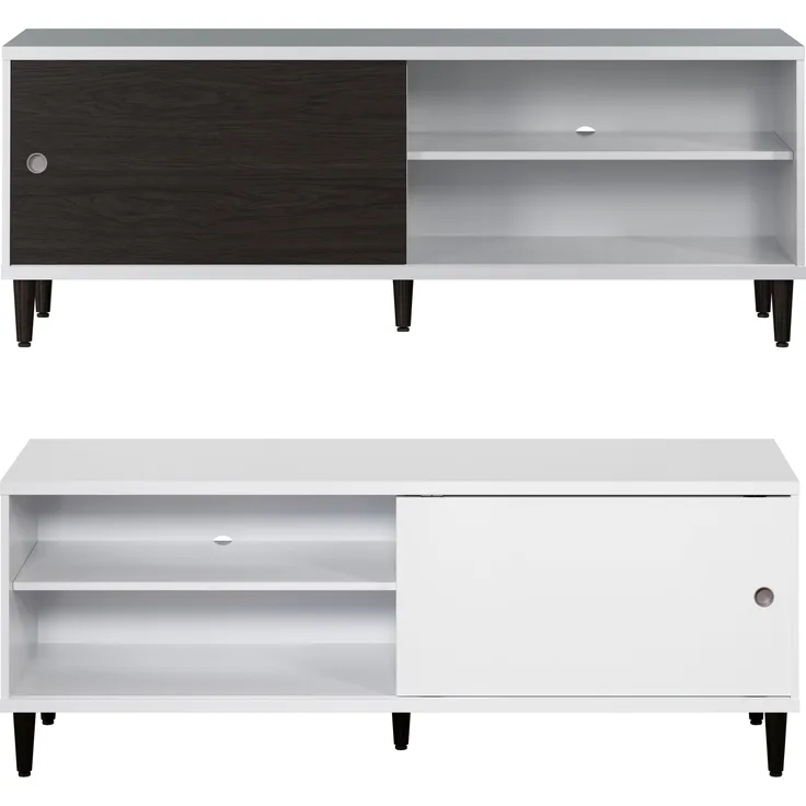 Trendteam 'Evolution' TV-Lowboard Click System, Holz weiß / wenge Lack, 150 56x40 cm