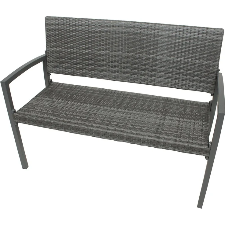 'SANREMO' Parkbank, Aluminium / Kunststoffgeflecht, Dunkelgrau, 87 x 60 x 116 cm – Bild 1