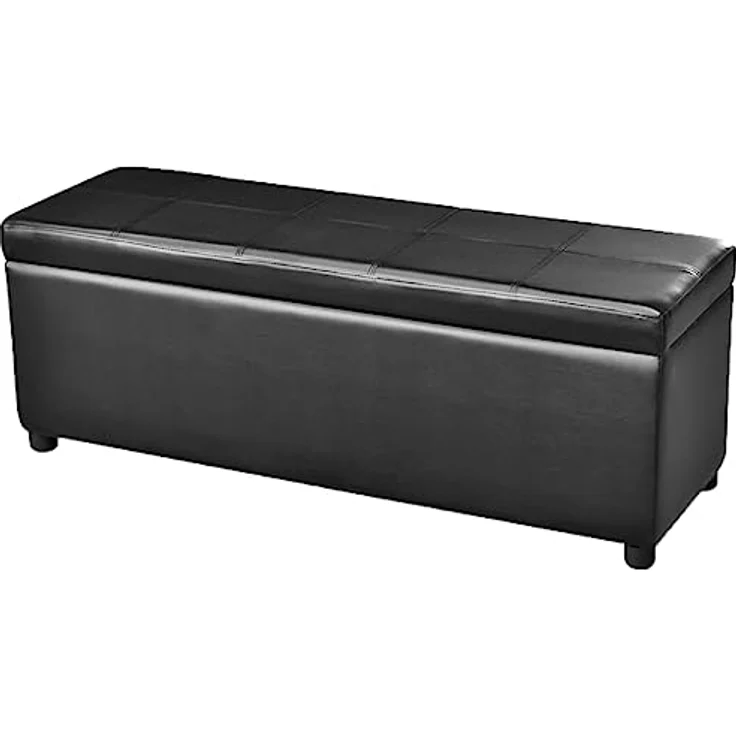 vidaXL Sitzbank mit Stauraum Lang Holz Schwarz 241063 – Bild 2
