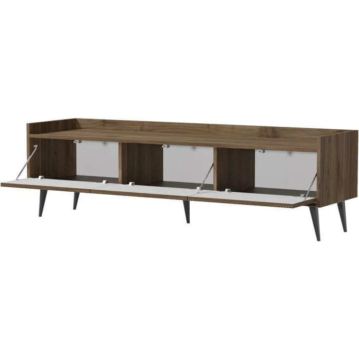 Compleo TV-Schrank dreitürig, Japandi design, Lamellenoptik MODE 180 cm breit – Bild 3