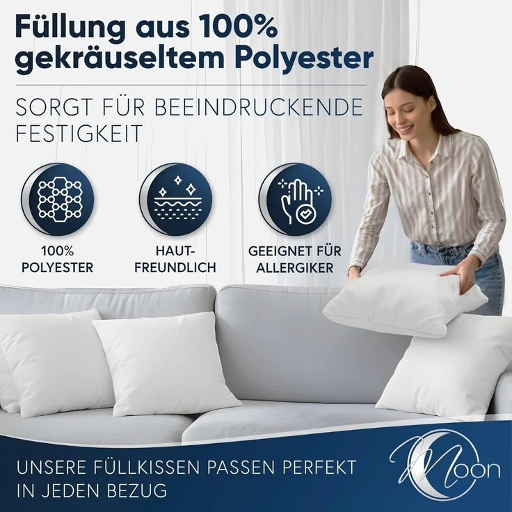 MOON Heimtextilien Dekokissen Füllkissen Classic Peached Touch versch. Größen Polyester – Bild 5