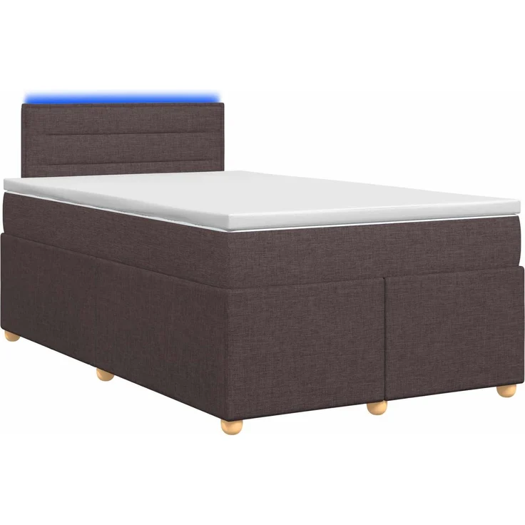 vidaXL Boxspringbett mit Matratze Dunkelbraun 120 x 190 cm Stoff 3452369 – Bild 2