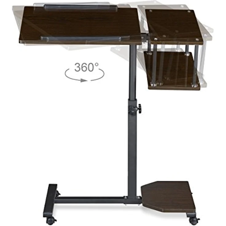 Laptoptisch höhenverstellbar XL, MDF/Stahl, Schwarz, 77x40 x (70-100) cm – Bild 7