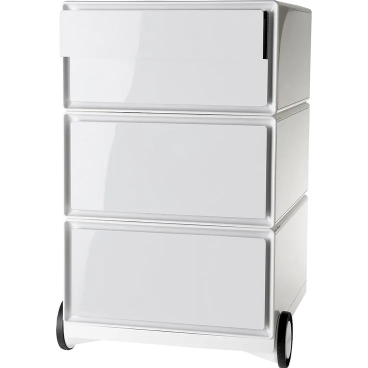 PAPERFLOW Rollcontainer easyBox, 4 Schübe, weiß / weiß