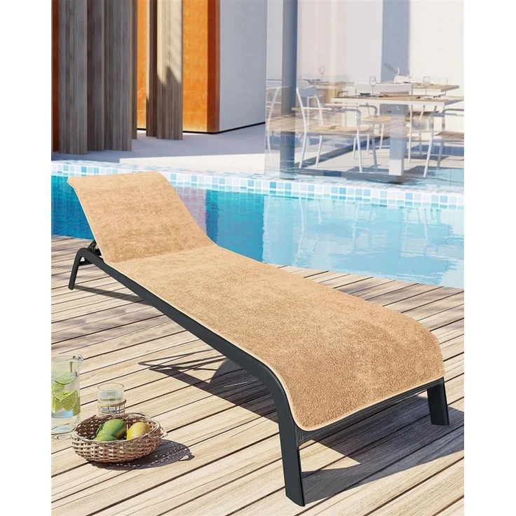 Laynenburg Liegenauflage Frottee Schonbezug aus 100% Baumwolle für Gartenliege, (2 St), Sonnenliege - Liegenbezug mit Umschlag für Standliege in 75x200 cm