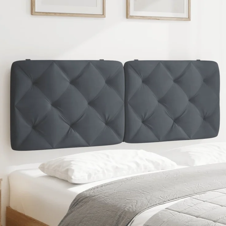 vidaXL Kopfteil-Kissen Dunkelgrau 140 cm Samt – Bild 1