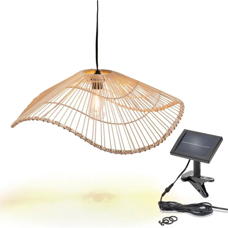 esotec LED-Hängeleuchte Solar Hängeleuchte Butterfly 55x19cm warmweiß Akku IP44 102284, LED fest integriert, warmweiß, solarbetriebene Hängeleuchte