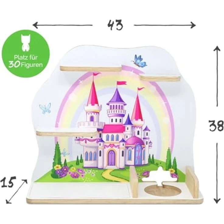 stadtecken Kinder Regal für Musikbox I Geeignet für die Toniebox und ca. 50 Tonies I Perfekte Aufbewahrung für Kinderzimmer I zum Aufstellen oder Aufhängen (Märchenschloss, Mittel) – Bild 3