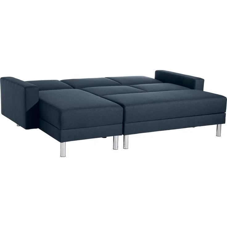 Funktionssofa mit Hocker Katryna Flachgewebe blau – Bild 2