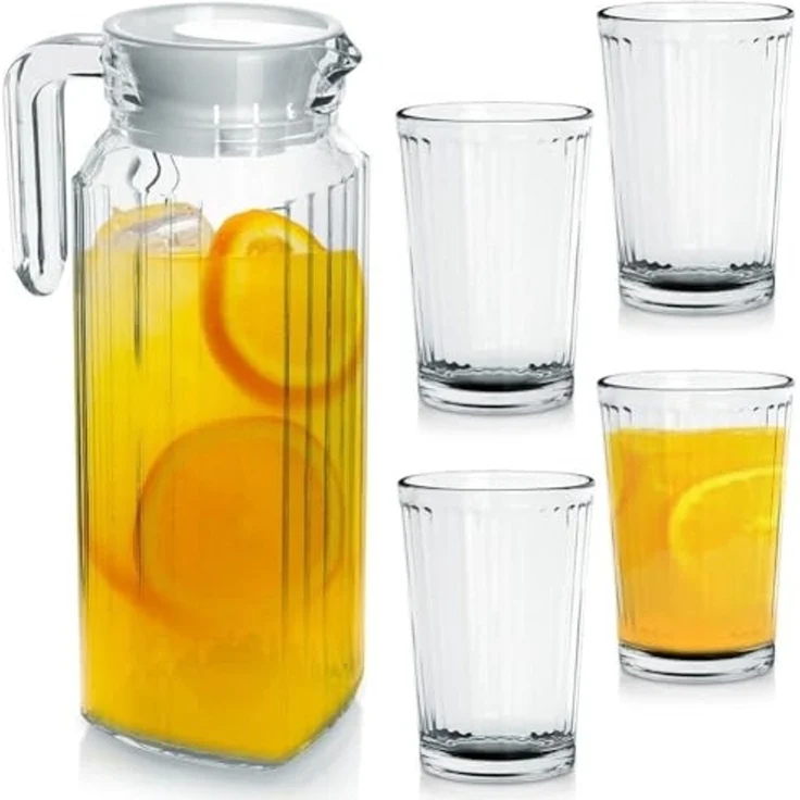 Excellent Houseware Gläser mit Deckel 1 1 l / 190 ml 5-tlg. – Bild 1