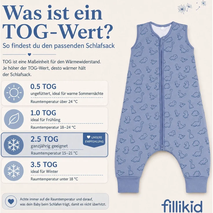Fillikid Ganzjahres-Schlafsack mit Füßen Exklusiv – Bild 10
