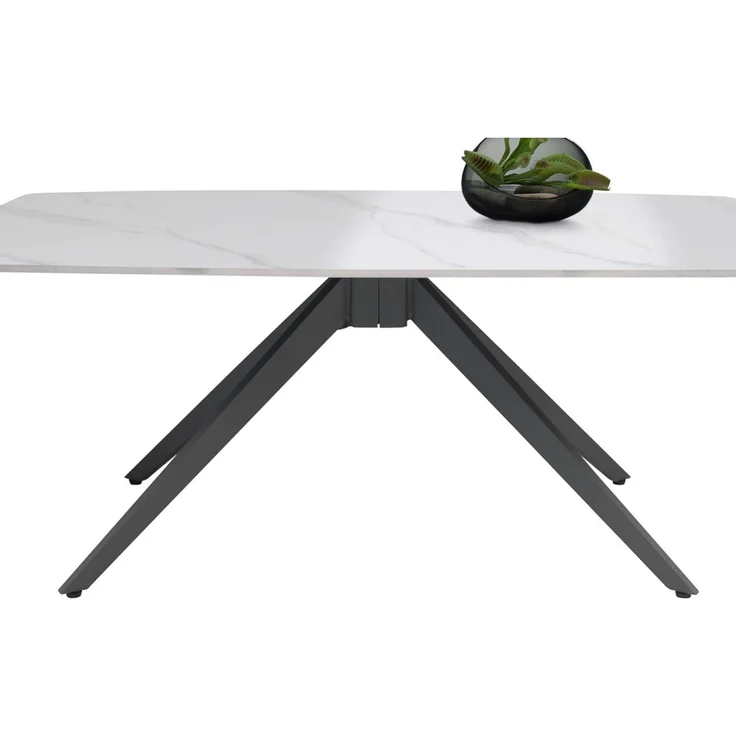 Stella Trading Finn Couchtisch in Marmor Optik, Weiß - Moderner Wohnzimmertisch mit Keramikplatte und Metallgestell - 110 x 45 x 70 cm (B/H/T) – Bild 5