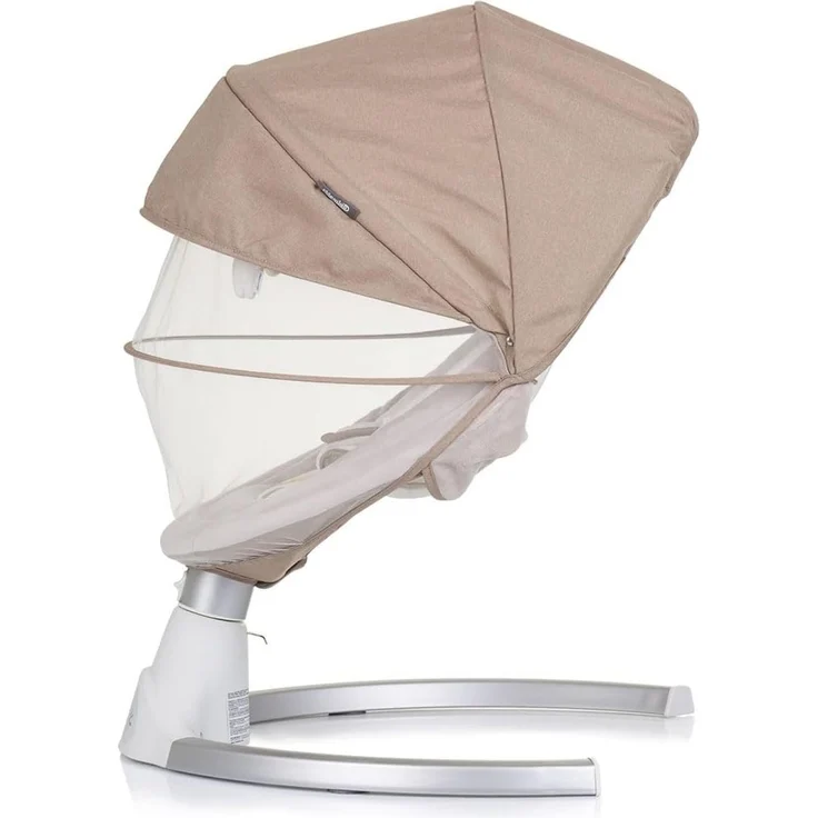 Chipolino Babywippe Brida, Fernbedienung Moskitonetz, Kissen, Plüschtiere, Timer beige – Bild 4