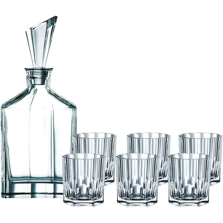 Spiegelau & Nachtmann 90025, 7-teiliges Whisky-Set, 1 Dekanter+ 6x Whisky-Becher, Aspen