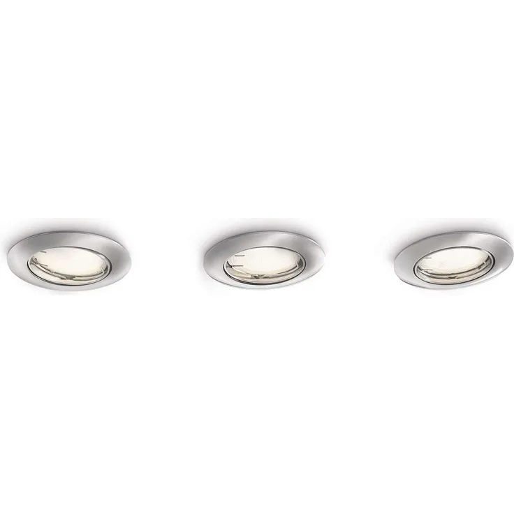 597431716 - 3x 10W PHILIPS Smart Spots Einbauspots GU10 inkl Leuchtmittel Eisen gebürstet1182
