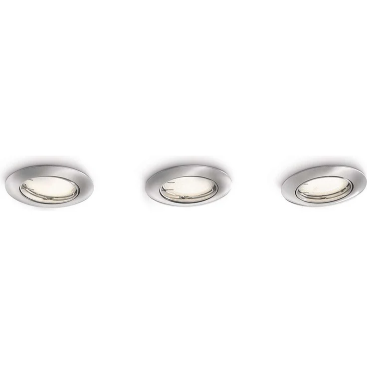 597431716 - 3x 10W PHILIPS Smart Spots Einbauspots GU10 inkl Leuchtmittel Eisen gebürstet1182