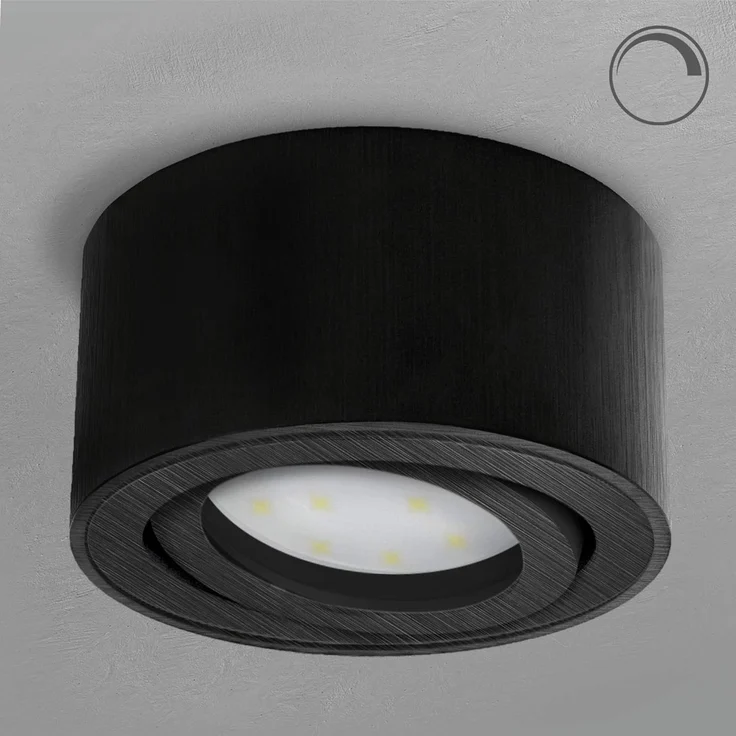 SSC-LUXon LED Aufbaustrahler CELI-1B LED Aufbauspot schwarz 6W dimmbar warm/neutral/tageslicht, Warmweiß bis Tageslicht – Bild 2