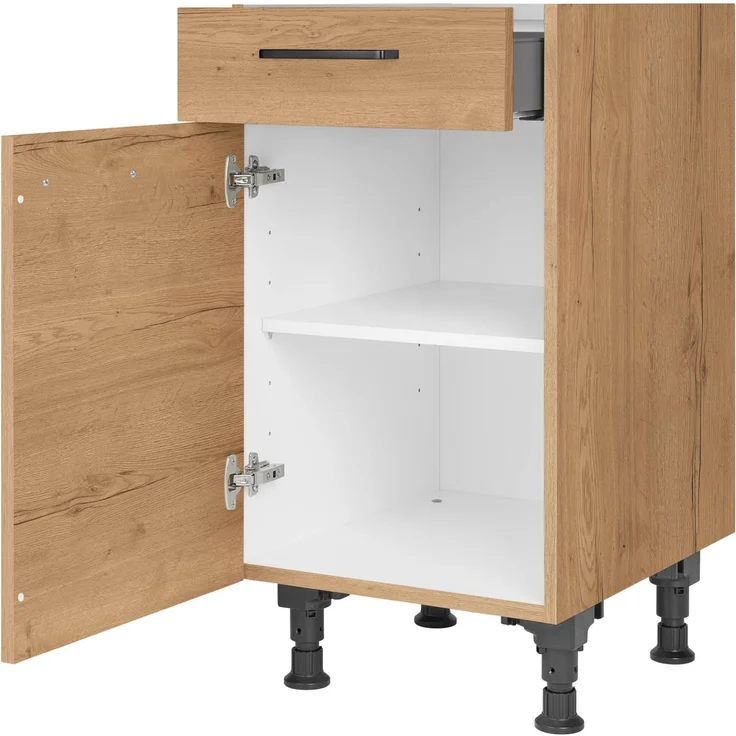 nobilia® Unterschrank "Structura", Ausrichtung wählbar, vormont, in den Breiten 30, 45 und 60 cm Breite, mit höhenverstellbaren Sockelfüßen, vormontiert – Bild 2