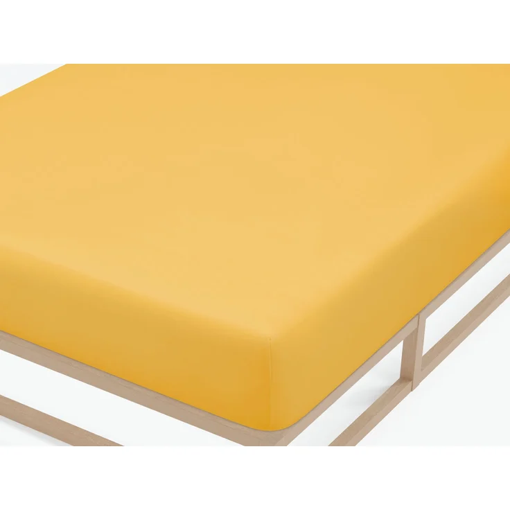 biberna Feinjersey-Spannbetttuch 0077144, honig, 1x 90x190 cm - 100x200 cm – Bild 1