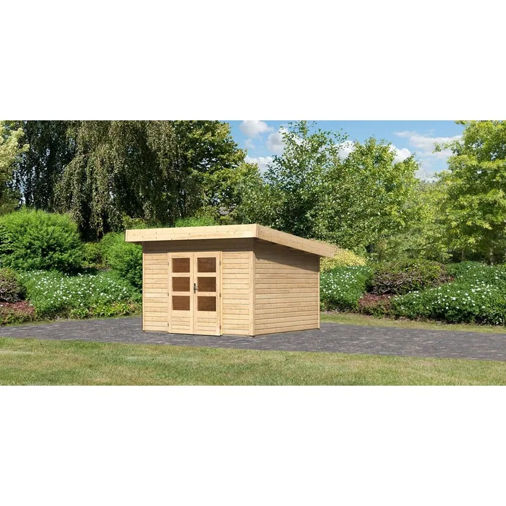 Gartenhaus Northeim 3 - 309x309 cm, 38 mm Holz naturbelassen, Karibu