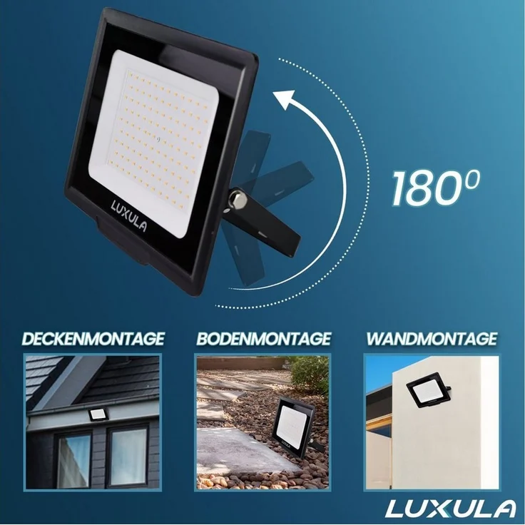 LUXULA LED Flutlichtstrahler LED-Fluter, Bewegungsmelder, 10W, warm- & neutralweiß, 1000lm, IP65, LED fest integriert, warmweiß, neutralweiß – Bild 3