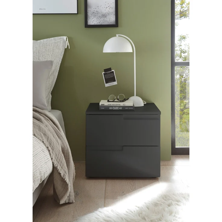 Nachtkommode >Spice< (BxHxT: 46x42x40 cm) in Graphit matt - 46x42x40cm (BxHxT) – Bild 2