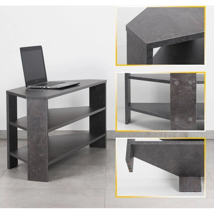 RICOO TV Lowboard 110 x 45 x 36 cm Fernsehtisch Betonoptik Grau – WM069-BG, tv Board tv Schrank, Eckschrank für Fernseher, Fernsehtisch, TV Bänke & Lowboards, tv möbel & phonomöbel TV Sideboard – Bild 2