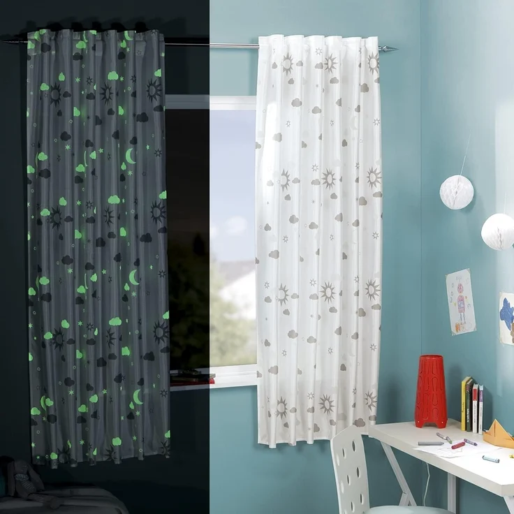 Delindo Lifestyle Gardine MAGIC (1 St), verdeckte Schlaufen, blickdicht, HxB: 175x140cm, Leuchtet in der Nacht – Bild 1