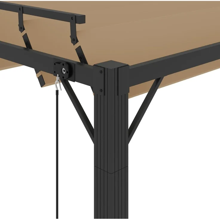 vidaXL Pergola mit Lamellendach 3x3 m Taupe Stoff und Aluminium 313925 – Bild 5