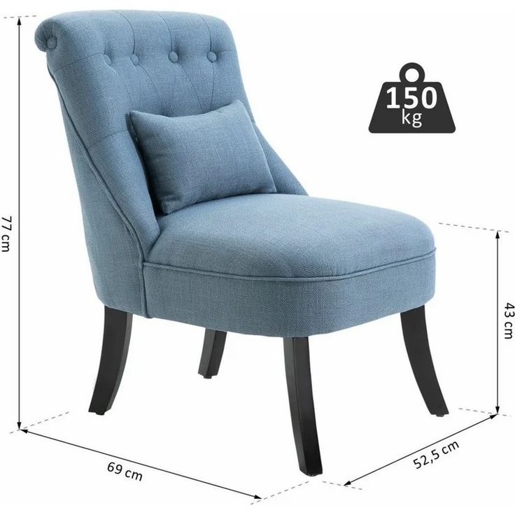 HOMCOM Sessel Relaxsessel mit Rückenkissen – Bild 3