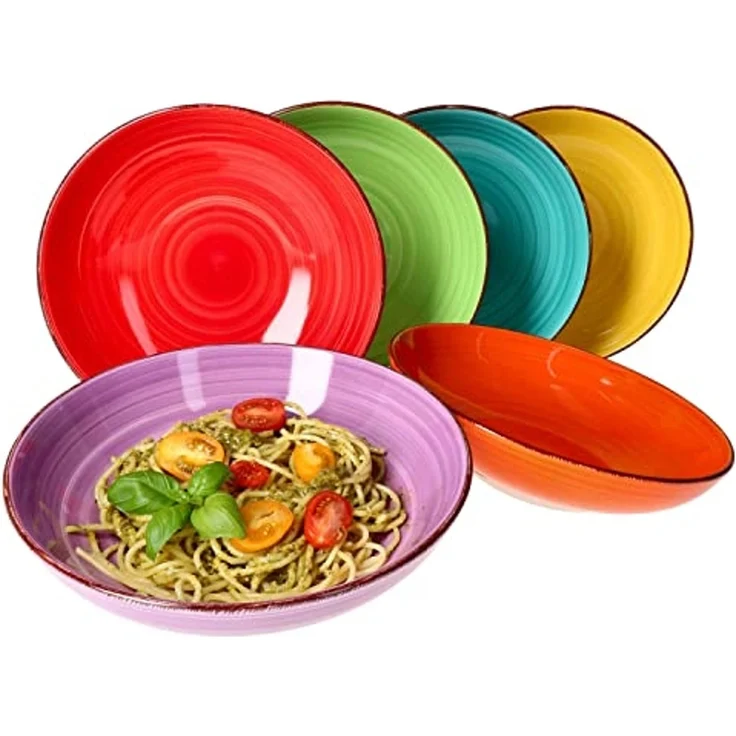 MamboCat Pastateller 6er Set Spaghettiteller Uni bunt - 24326746 – Bild 1