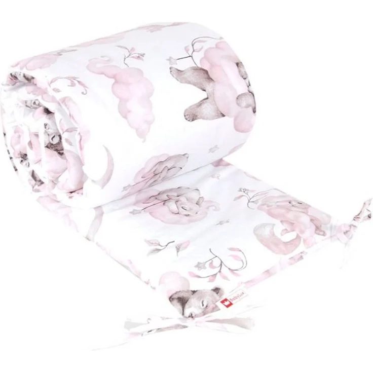 BabyLux Bettnestchen BABYLUX Bettumrandung NESTCHEN Bettnestchen 210 x 30 cm Babybett, 128. Bär Rosa – Bild 2
