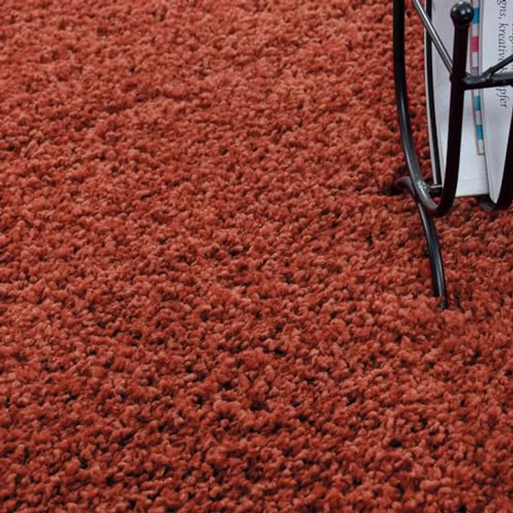 Carpetsale24 Shaggy Hochflor Teppich 60x110 cm Terrakotta weich flauschig modern einfarbig Für Flur oder kleine Räume für Wohnzimmer Schlafzimmer Flur – Bild 5