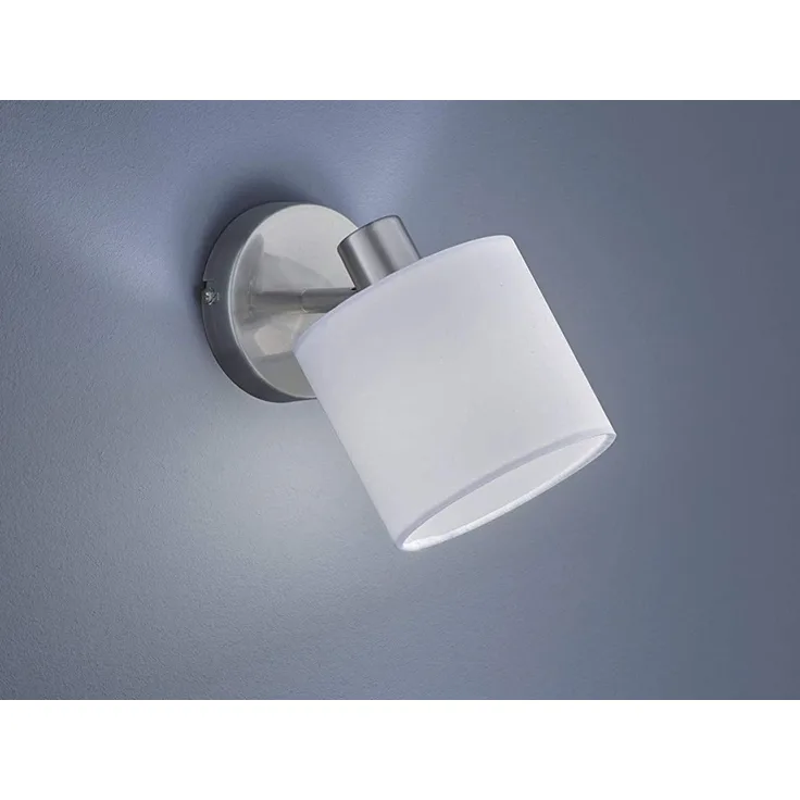 Wandleuchte, silber-weiß, Spot verstellbar, H 19 cm, TOMMY
